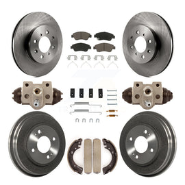 Front Rear Disc Brake Rotors Ceramic Pads And Drum Kit (9Pc) For Honda Civic