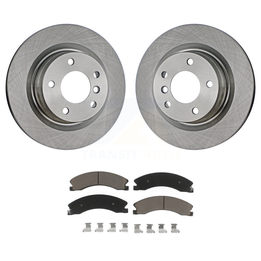 Rear Brake Rotor Ceramic Pad Kit For Chevrolet Express 4500 3.20" Overall Height