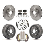 Front Rear Disc Brake Rotors Ceramic Pad And Drum Kit (7Pc) For Chevrolet Malibu