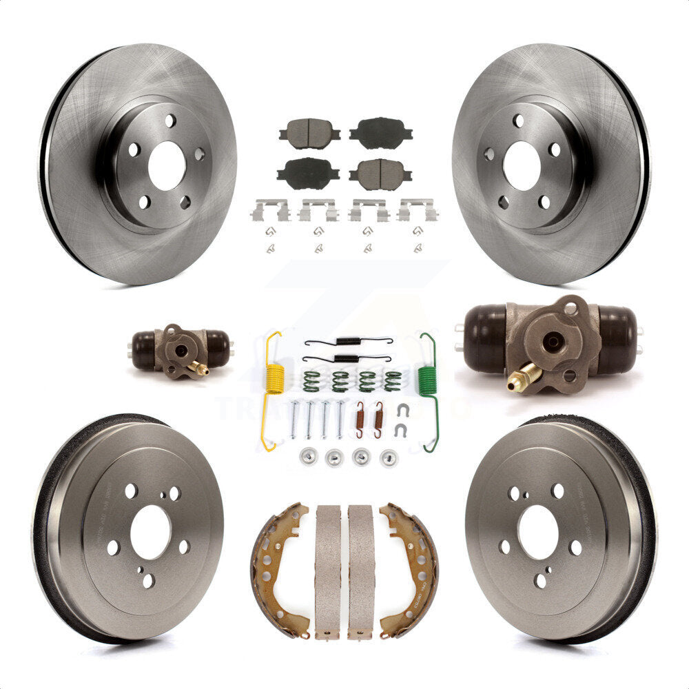 Front Rear Brake Rotors Ceramic Pad & Drum Kit (9Pc) For 2003-2005 Toyota Celica