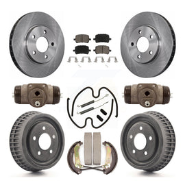 Front Rear Disc Brake Rotors Ceramic Pad And Drum Kit (9Pc) For Chevrolet Malibu
