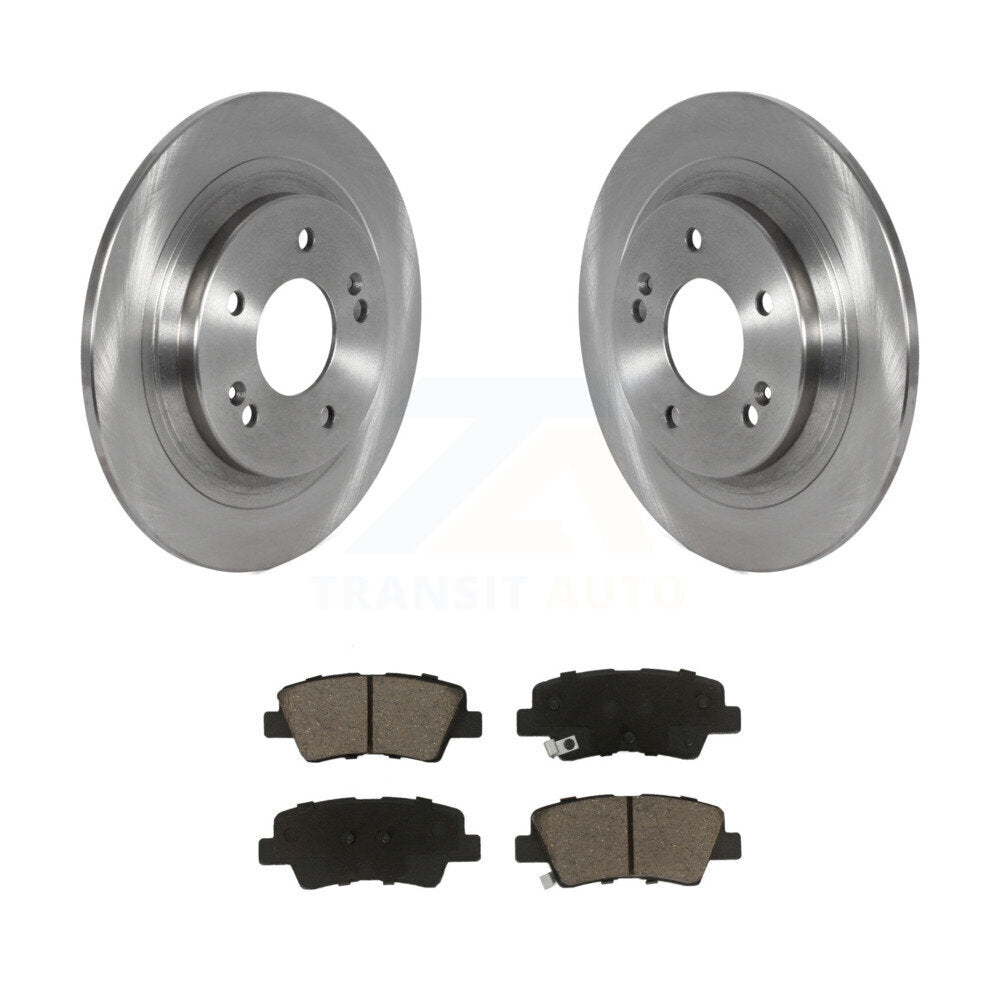 Rear Brake Rotors & Ceramic Pad Kit For Hyundai Kona With Electric Parking