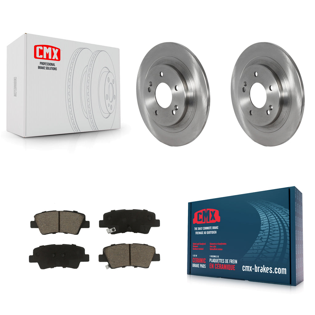 Rear Brake Rotors & Ceramic Pad Kit For Hyundai Kona With Electric Parking