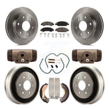 Front Rear Disc Brake Rotors Ceramic Pads And Drum Kit (9Pc) For GMC Sierra 1500