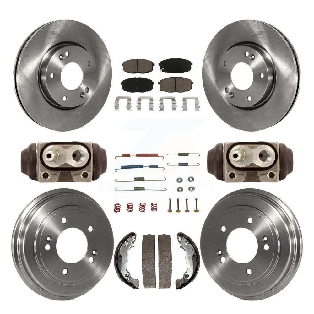 Front Rear Brake Rotor Ceramic Pad Drum Kit (9Pc) For 09 Hyundai Elantra Touring