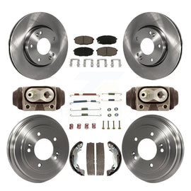 Front Rear Brake Rotor Ceramic Pad Drum Kit (9Pc) For 09 Hyundai Elantra Touring