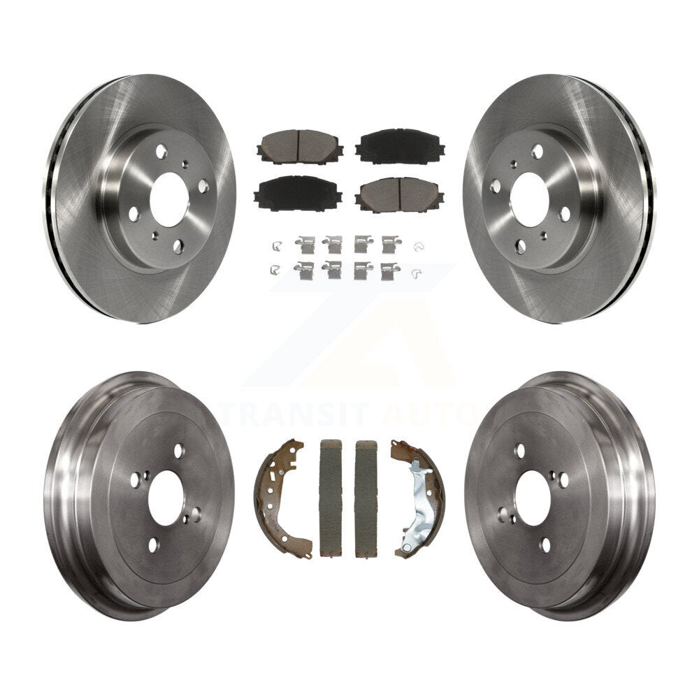 Front Rear Disc Brake Rotors Ceramic Pads And Drum Kit For Toyota Yaris