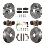 Front Rear Disc Brake Rotors Ceramic Pads And Drum Kit (9Pc) For Toyota Yaris