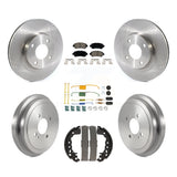Front Rear Disc Brake Rotors Ceramic Pad & Drum Kit (7Pc) For Nissan Kicks Versa