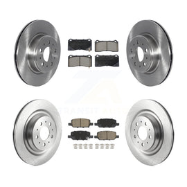 Front Rear Brake Rotors & Ceramic Pad Kit For Tesla 3 With Gray Painted Calipers