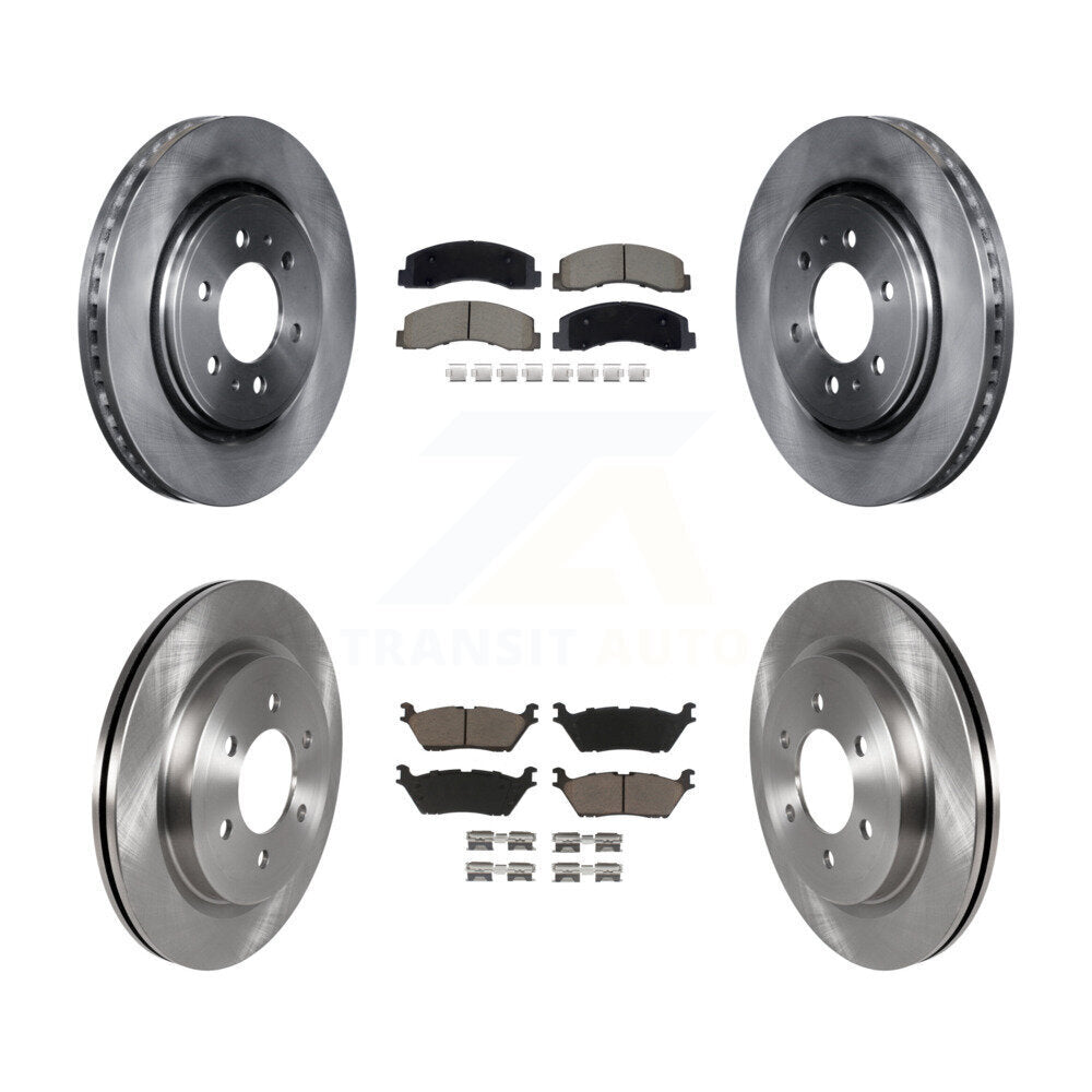 Front Rear Disc Brake Rotors & Ceramic Pad Kit For Ford F-150 Expedition Lincoln