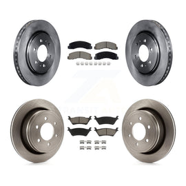 Front Rear Brake Rotors Ceramic Pad Kit For Ford F-150 With Manual Parking