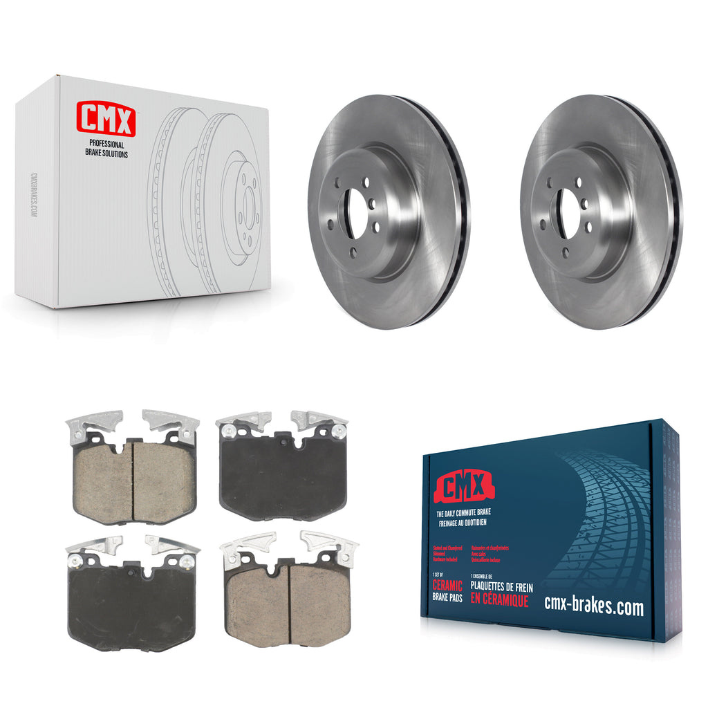 Front Brake Rotor & Ceramic Pad Kit For 2019 BMW 330i With Blue Painted Calipers