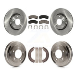 Front Rear Brake Rotors Ceramic Pad Drum Kit For 2009 Mitsubishi Lancer Ralliart