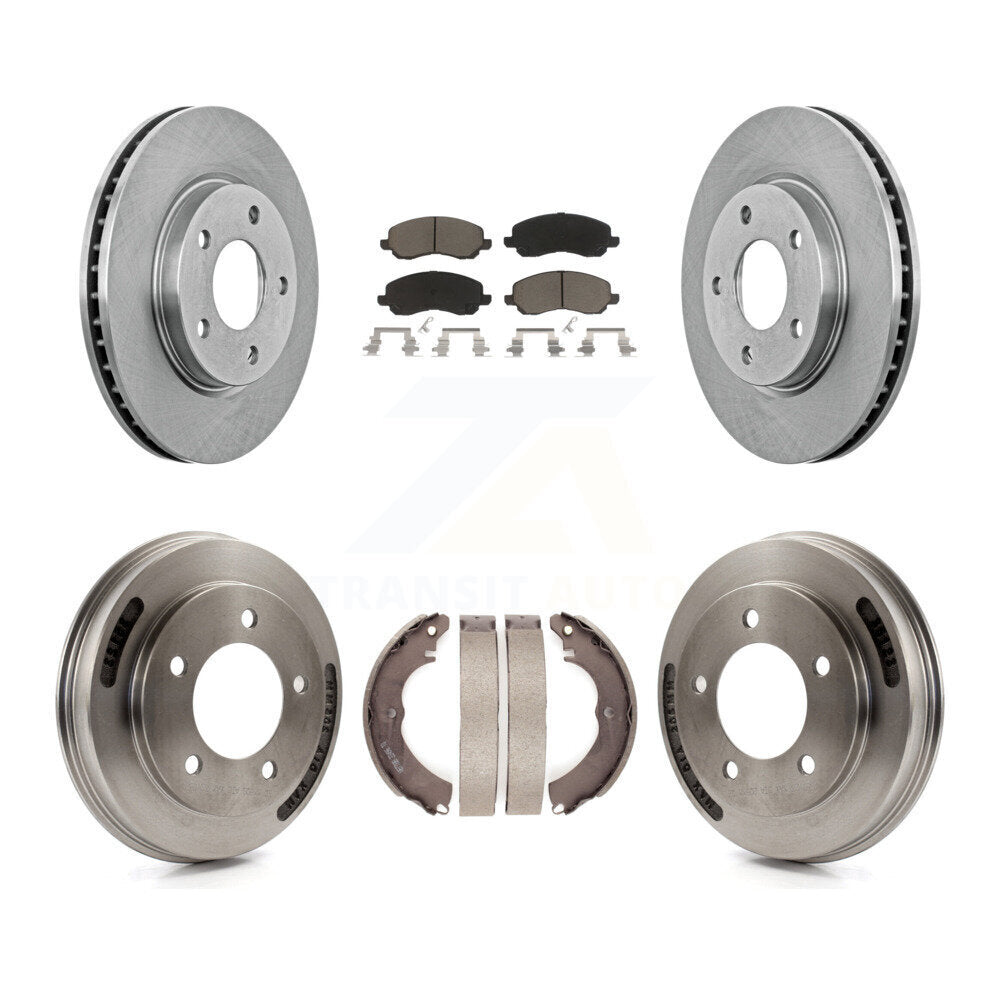 Front Rear Disc Brake Rotors Ceramic Pads And Drum Kit For Mitsubishi Lancer