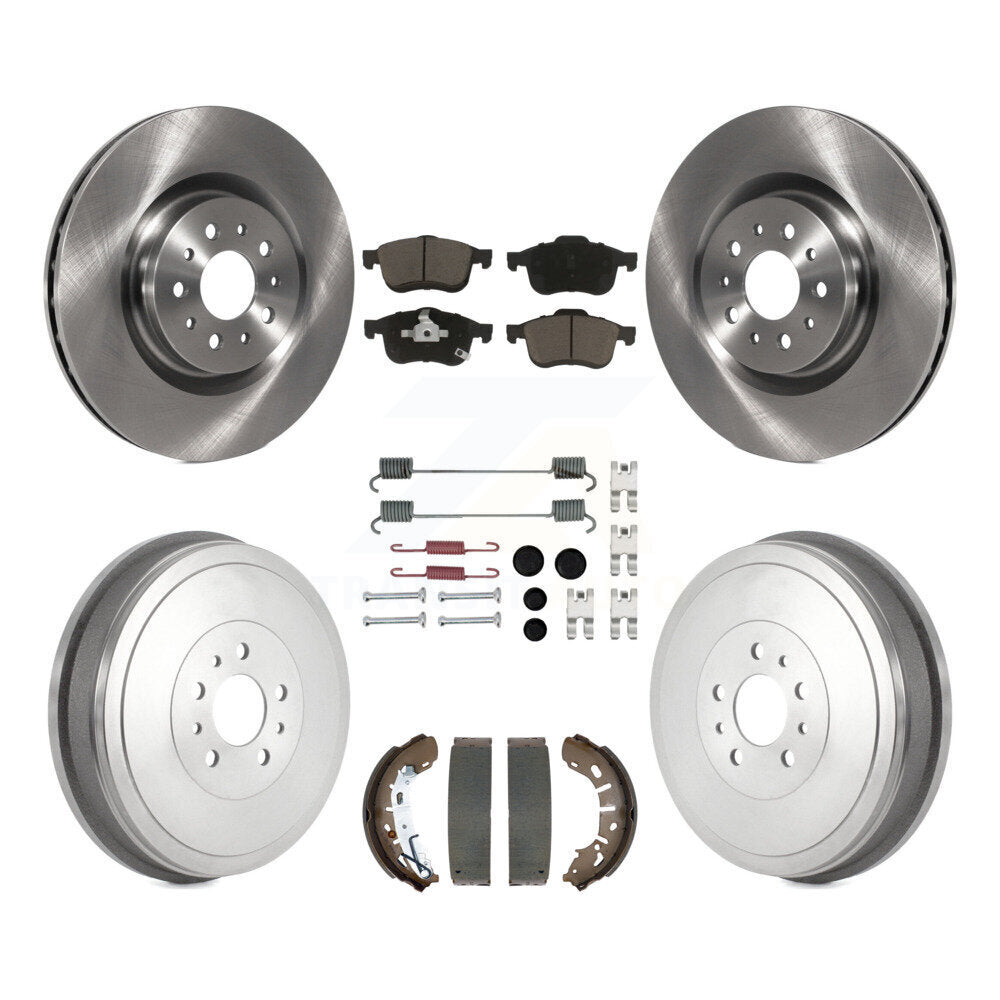 Front Rear Brake Rotor Ceramic Pad & Drum Kit (7Pc) For 15-21 Ram ProMaster City