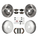 Front Rear Brake Rotor Ceramic Pad & Drum Kit (7Pc) For 15-21 Ram ProMaster City