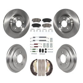 Front Rear Brake Rotor Ceramic Pad Drum Kit (7Pc) For 17-20 Hyundai Elantra 1.6L