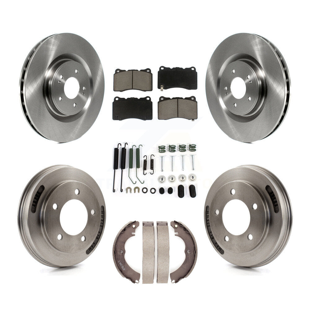 Front Rear Disc Brake Rotor Ceramic Pad And Drum Kit (7Pc) For Mitsubishi Lancer
