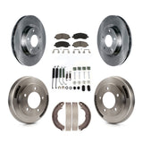 Front Rear Brake Rotor Ceramic Pad Drum Kit (7Pc) For 2008 Mitsubishi Lancer GTS