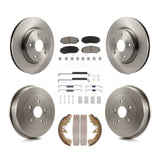 Front Rear Brake Rotors Ceramic Pad Drum Kit (7Pc) For 06-08 Suzuki Grand Vitara