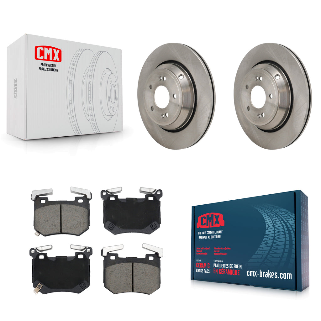 Rear Disc Brake Rotors And Ceramic Pad Kit For 2022 Genesis G70 Kia Stinger 3.3L