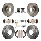 Front Rear Brake Rotor Ceramic Pad And Drum Kit (9Pc) For 2015 Toyota Tacoma 4WD
