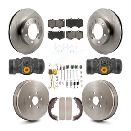 Front Rear Brake Rotor Ceramic Pad And Drum Kit (9Pc) For 2015 Toyota Tacoma RWD