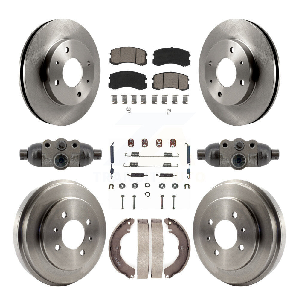 Front Rear Disc Brake Rotor Ceramic Pad And Drum Kit (9Pc) For Mitsubishi Lancer