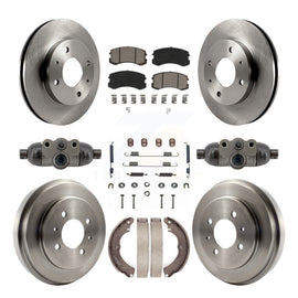 Front Rear Disc Brake Rotor Ceramic Pad And Drum Kit (9Pc) For Mitsubishi Lancer