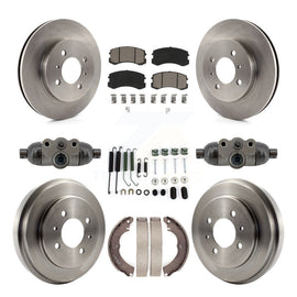 Front Rear Disc Brake Rotor Ceramic Pad And Drum Kit (9Pc) For Mitsubishi Lancer