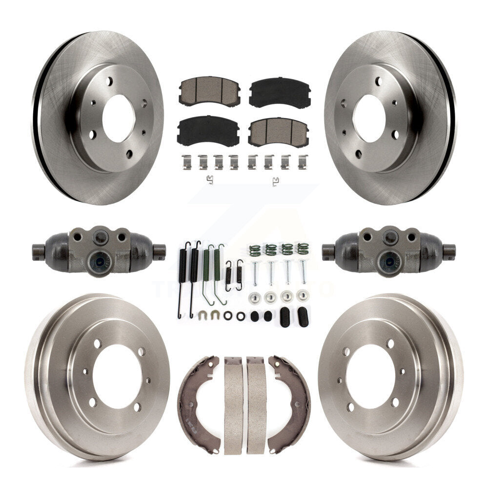 Front Rear Disc Brake Rotor Ceramic Pad And Drum Kit (9Pc) For Mitsubishi Lancer