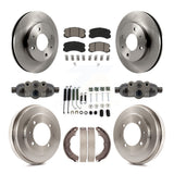 Front Rear Disc Brake Rotor Ceramic Pad And Drum Kit (9Pc) For Mitsubishi Lancer