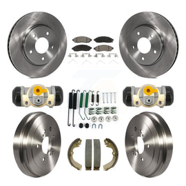 Front Rear Brake Rotor Ceramic Pad And Drum Kit (9Pc) For Nissan NV200 Chevrolet