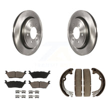 Charger l'image dans la galerie, Rear Disc Rotors Ceramic Pads And Parking Brake Shoes Kit For Ford F-150