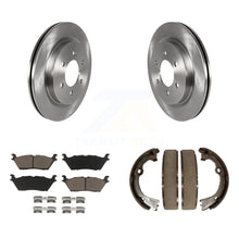 Charger l'image dans la galerie, Rear Disc Rotors Ceramic Pads And Parking Brake Shoes Kit For Ford F-150