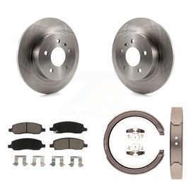 Rear Disc Rotors Ceramic Pads And Parking Brake Shoes Kit For Cadillac DTS