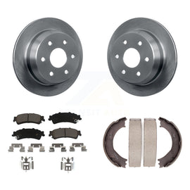 Rear Disc Rotors Ceramic Pads Parking Shoes Kit For Chevrolet Silverado 1500 GMC