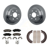 Rear Disc Rotors Ceramic Pads Parking Shoes Kit For Chevrolet Silverado 1500 GMC