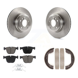 Rear Disc Rotors Ceramic Pads And Parking Brake Shoes Kit For BMW X5 X6