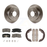 Rear Disc Rotors Ceramic Pads Parking Shoes Kit For Mitsubishi Lancer Outlander