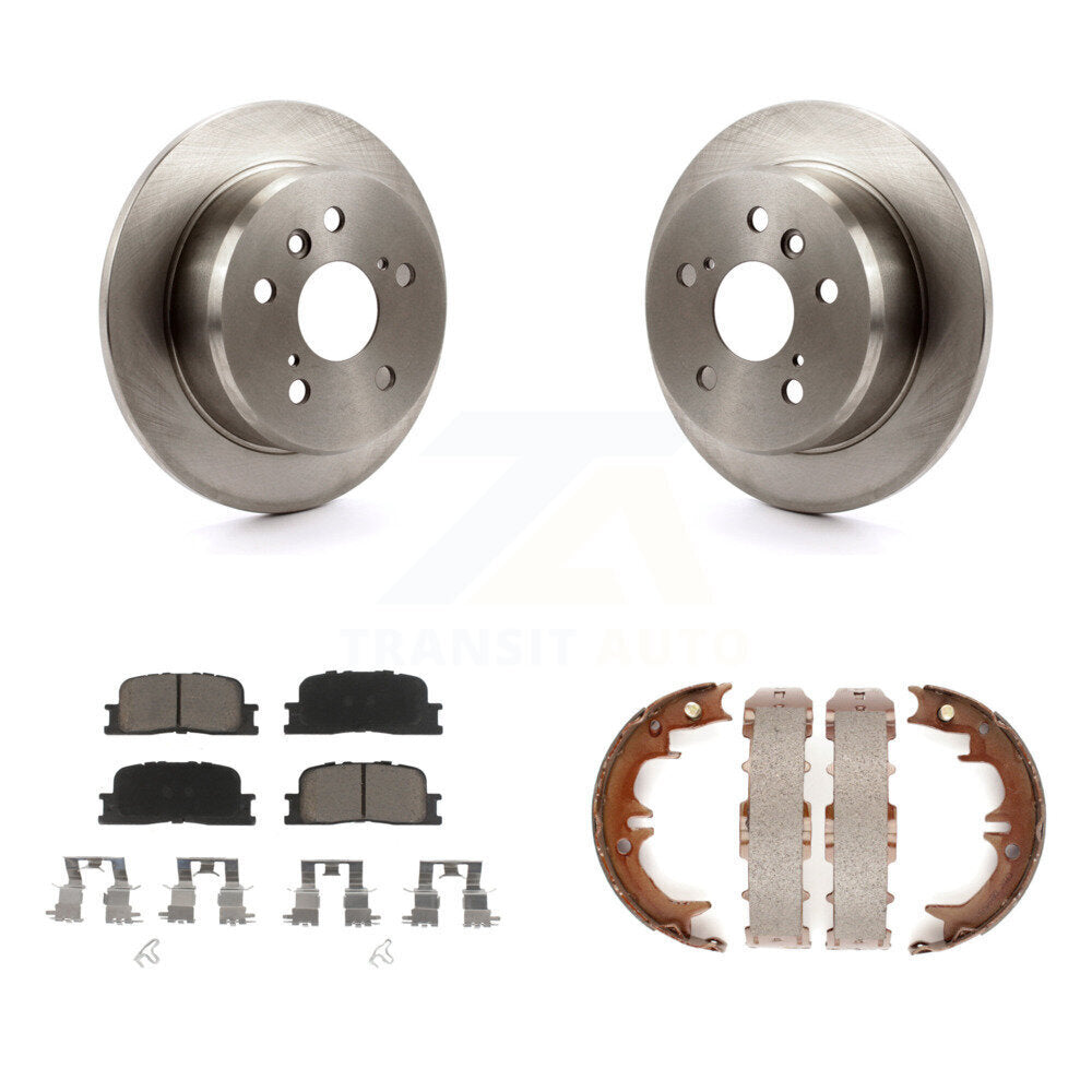 Rear Disc Rotors Ceramic Pads And Parking Shoes Kit For Toyota Camry Lexus ES330