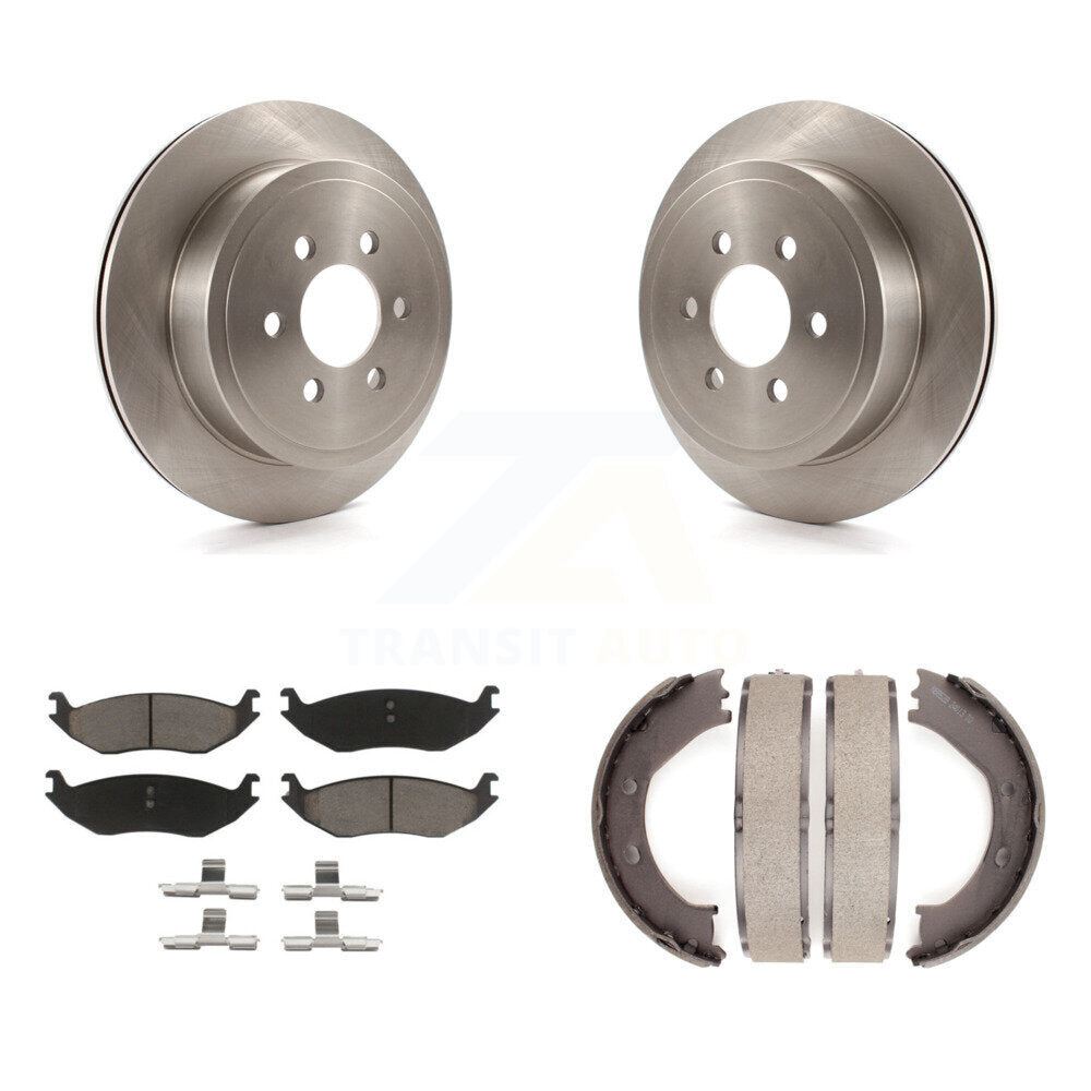 Rear Disc Rotors Ceramic Pads And Parking Brake Shoes Kit For 2003 Dodge Durango
