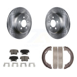 Rear Disc Rotors Ceramic Pads & Parking Shoes Kit For Dodge Chrysler 300 Charger