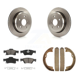 Rear Disc Rotors Ceramic Pads Parking Shoes Kit For Jeep Grand Cherokee Dodge WK