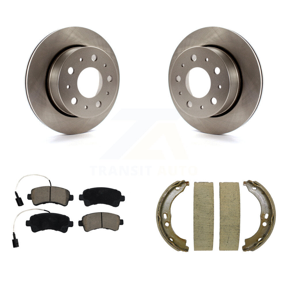 Rear Disc Rotors Ceramic Pads Parking Shoes Kit For Ram ProMaster 3500 2500 1500