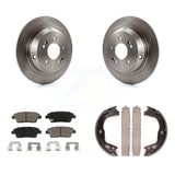 Rear Disc Rotors Ceramic Pads And Parking Brake Shoes Kit For Hyundai Genesis