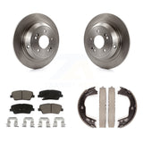 Rear Disc Rotors Ceramic Pads And Parking Brake Shoes Kit For Hyundai Genesis