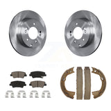 Rear Disc Rotors Ceramic Pads & Parking Shoes Kit For Hyundai Sonata Kia Optima