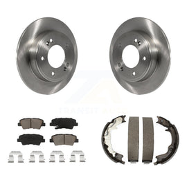 Rear Disc Rotors Ceramic Pads & Parking Brake Shoes Kit For 2014 Kia Forte Koup